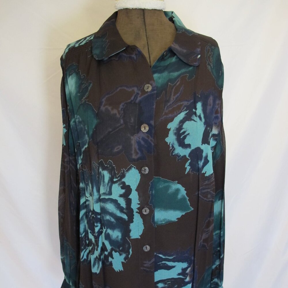 Carol Little long sleeve floral blouse 16